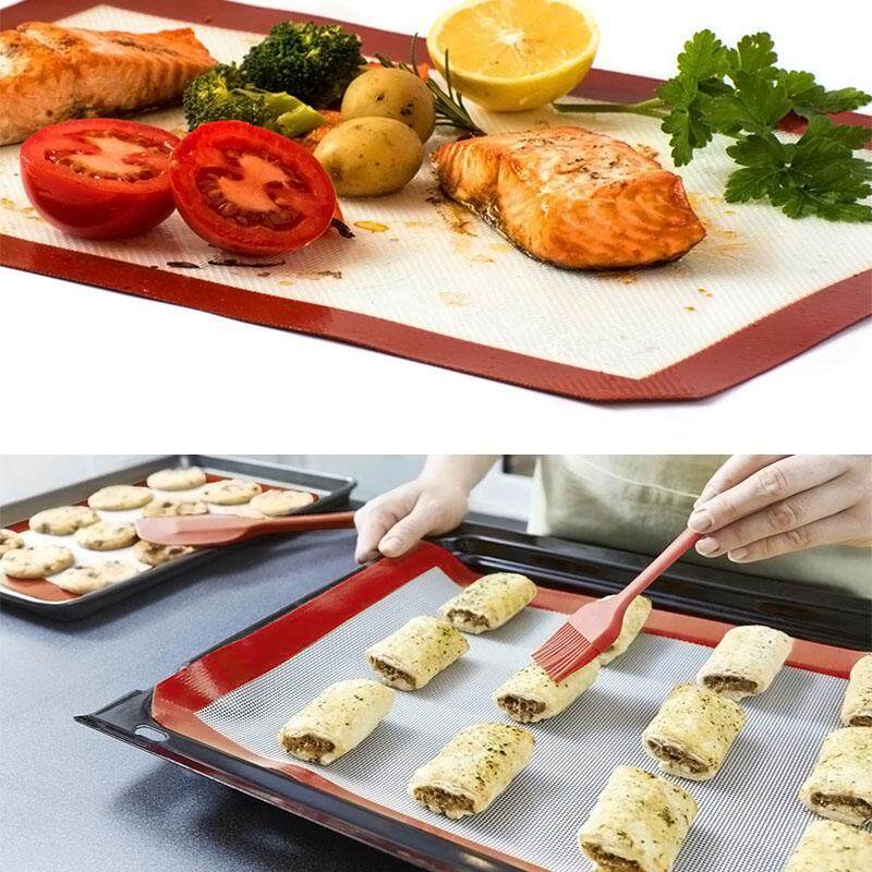 B-F Non - Stick ซิลิโคนแผ่นรองอบถาดอบอาหารแก้วเส้นใยเสื่อสำหรับนวดแป้งโดสำหรับเค้กคุกกี้มาการอง - INTL