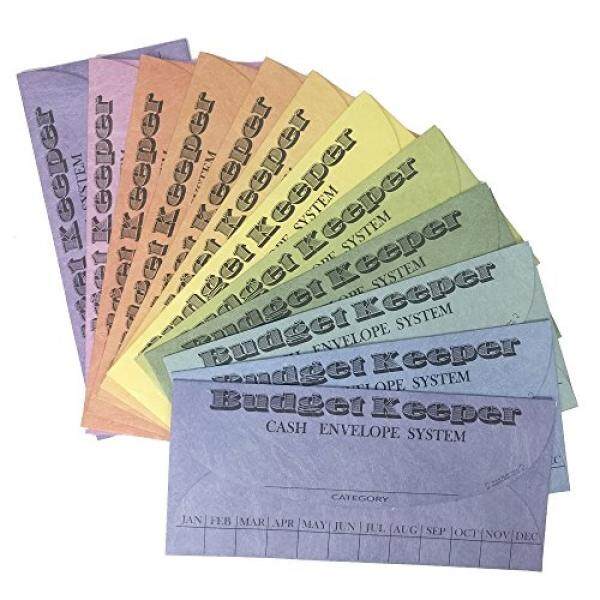 Amplop Tunai Sistem untuk Penganggaran dan Menyimpan Uang Budget Keeper, 12 Pack Aneka Warna, mata dan Air Tahan-Internasional