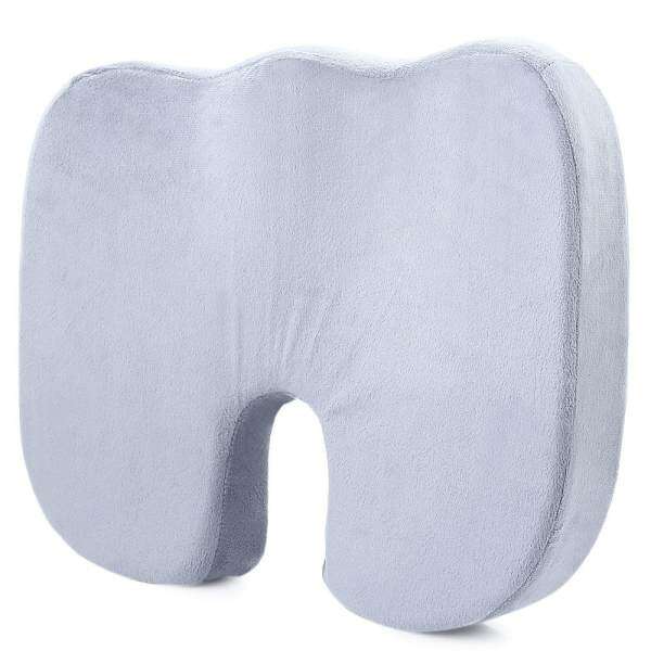 Coccyx Orthopedic Pure Memory Foam Seat Cushion for Chair Car Office (Grey)