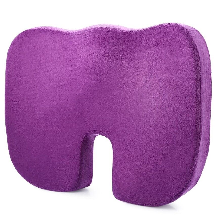 Coccyx Orthopedic Pure Memory Foam Seat Cushion For Chair Car Office (Purple) Coccyx Orthopedic Pure Memory Foam Seat Cushion For Chair Car Office (Purple)