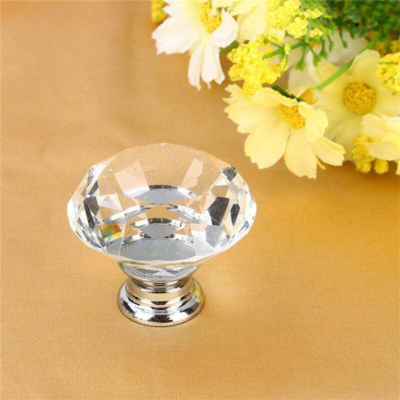 Cocotina Kaca Kristal Kenop Kabinet Diamond Bentuk 30 Mm Laci Pegangan Lemari Tarik
