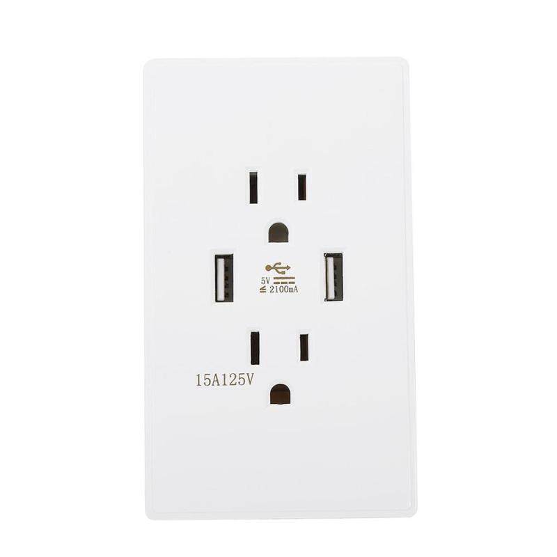 Electrical USB Charger Wall Outlet Power Plug Socket Receptacle Wall Plate Panel - intl