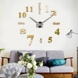 Fashion Home Decoration 3D Diy Wall Clock - Gold - Diameter:40cm