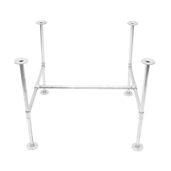 GALVANISED METAL PIPE TABLE BASE INDUSTRIAL DINING KITCHEN GARDEN TABLE DIY BAR(160cm)
