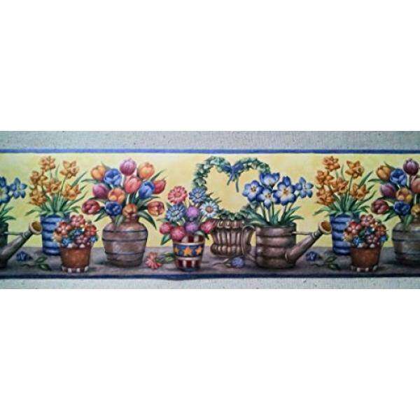 Gardening Flowers Tulips Wallpaper Border Blue Yellow Bv006151b Gardening Flowers Tulips Wallpaper Border Blue Yellow Bv006151b Intl