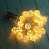 GOOD 2.2M 20 LED Warm White Rattan Ball LED String Lighting for Holiday Christmas warm white