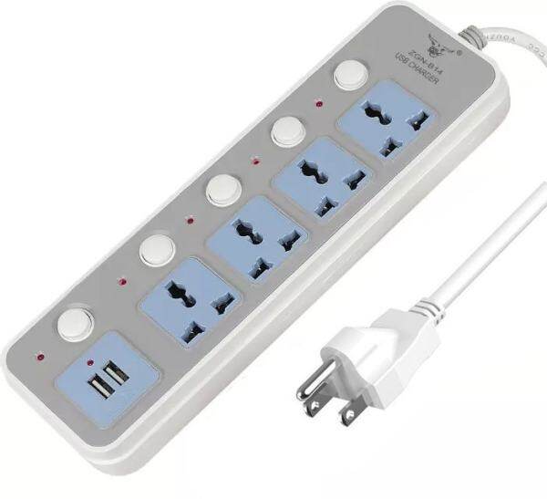 High Voltage Fireproof Universal Socket with 4Outlet 2 USB Ports(American Standard Plug) - intl
