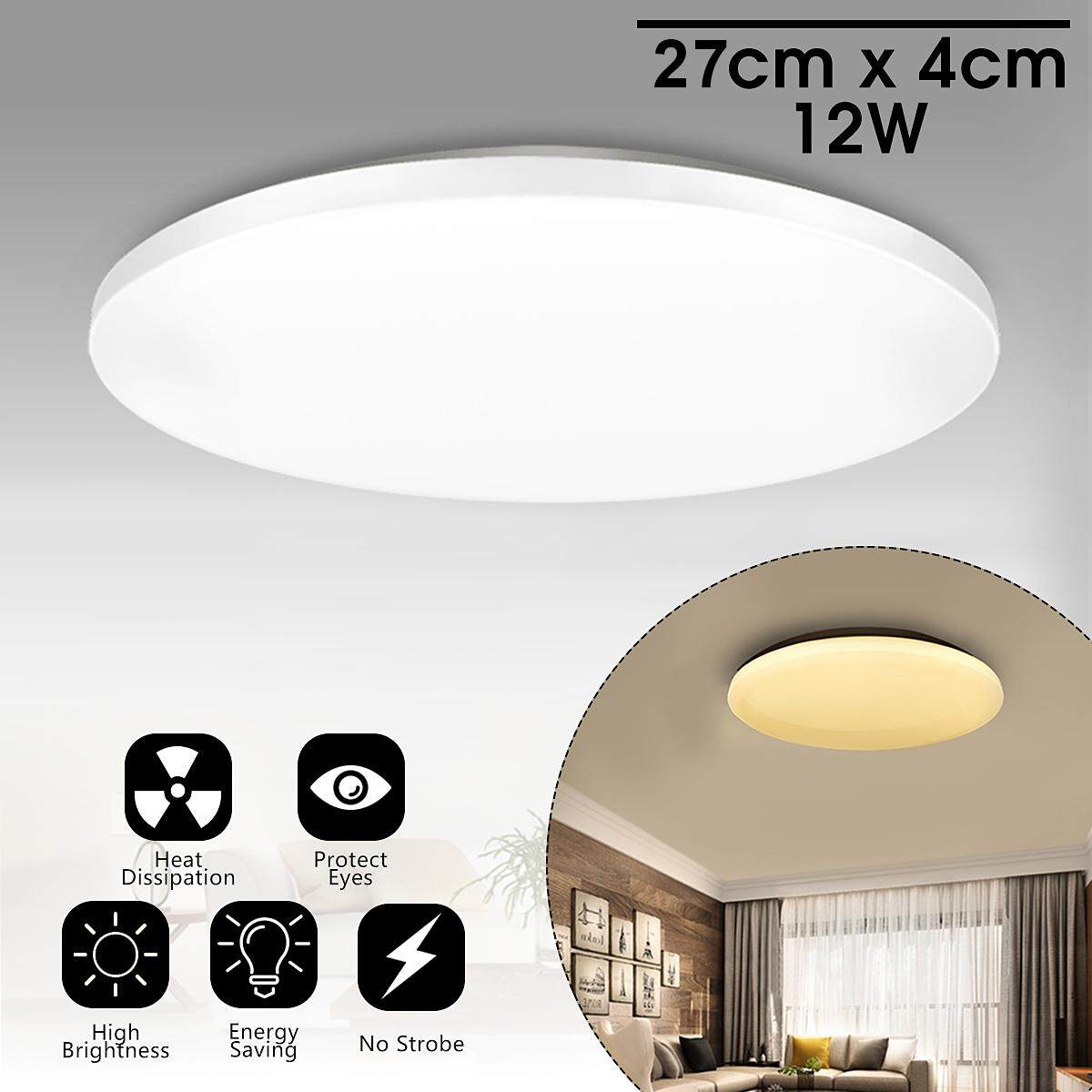 Home Ceiling Lights Decor Lazada Sg Singapore Holmark 12w Led Ceiling Light Flush Mount Round Ultrathin Fixture Modern White 27cm