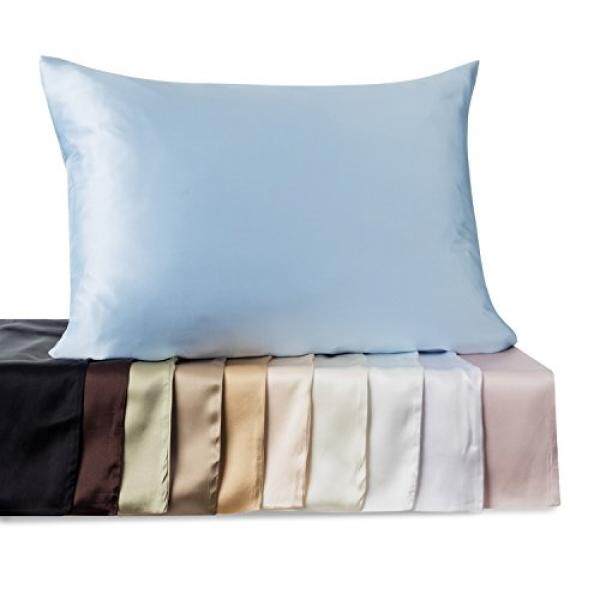 Kimspun Silk Pillowcase For Hair and Skin, 19 momme 100% Mulberry Silk Pillowcases Standard size, Tan, with Hidden Zipper by Shop Bedding - intl