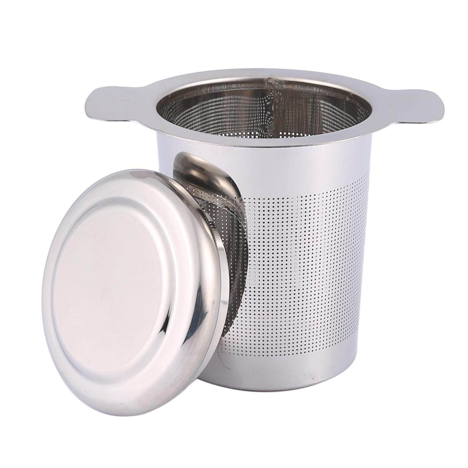Kobwa Tea Infuser Strainer Reusable Tea Filter Mug With Lid And Double Handles For Loose Leaf Grain Teapot, Stainless Steel - Intl By Kobwa Direct