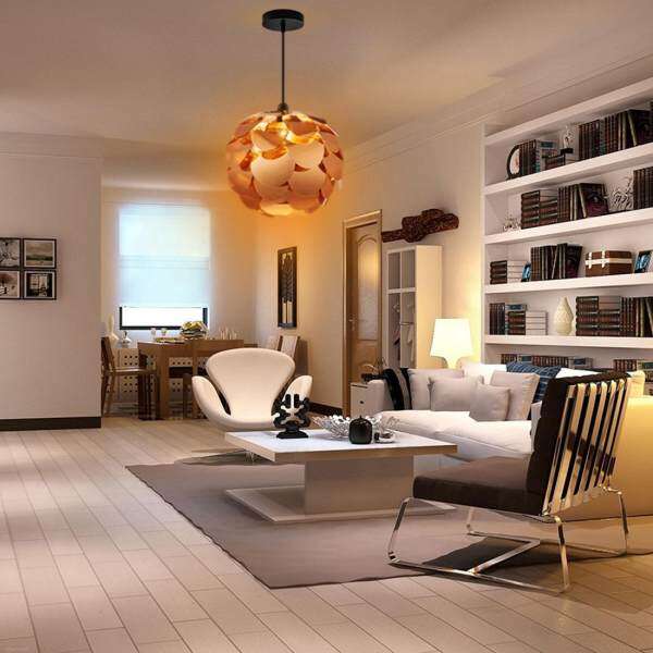 LAMPZ00E A-12 E14 / E27 Concise Style Pine Cone Shaped Copper Plating PP DIY Lamp Shade (Ellipse), Not Included Light Bulb, Cable and Lamp Base - intl