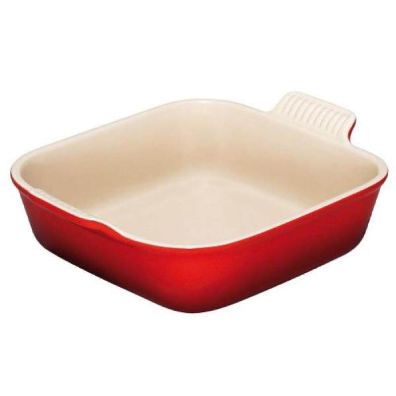 Le Creuset Heritage Stoneware 9 Square Dish, Cerise - intl Singapore