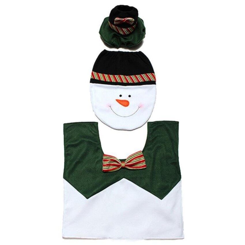 Jamur Jual Panas BARU! Kedatangan Dekorasi Natal Happy Santatoilet Kursi Sarung + Kamar Mandi Permadani Set Salju-Internasional