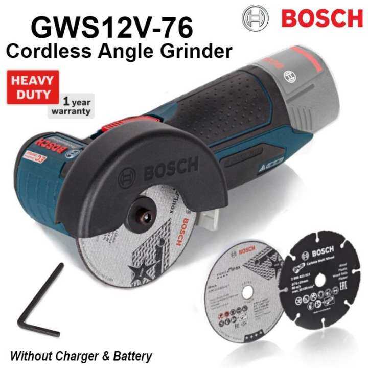 NEW Bosch GWS 12 76V EC 76mm Cordless Angle Grinder Without Battery