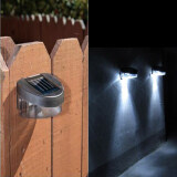 Outdoor Solar Powered 2 Wall Stairway Mount Garden Cool White Light Lamp(…)