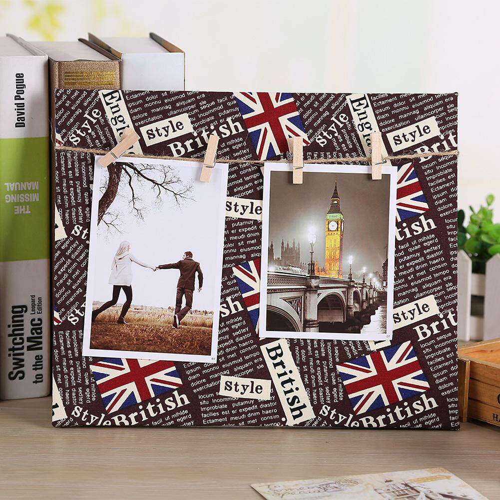 Newlifestyle Photo Flim DIY Wall Picture Hanging Frame Album Rope Clips Set - intl(Black)