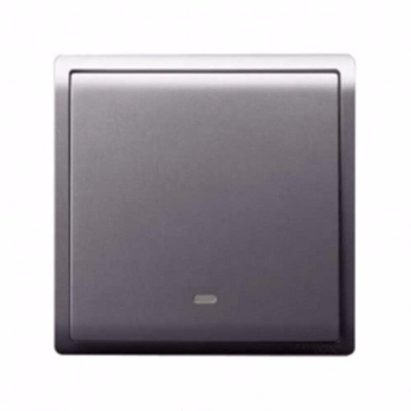 Schneider Pieno 16A X 250V 1 Gang 1 Way Switch With Neon, Silver