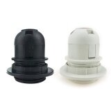 Screw ES E27 M10 Light Bulb Lamp Holder Pendant Socket Lampshade Collar Black