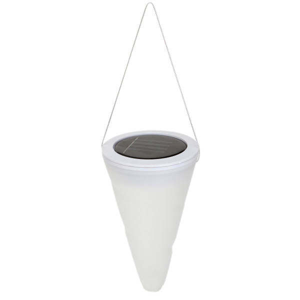 Solar Power Garden Lights Outdoor Cornet Cone LED Lamp Hanging Tree Lantern Drop   Warm White