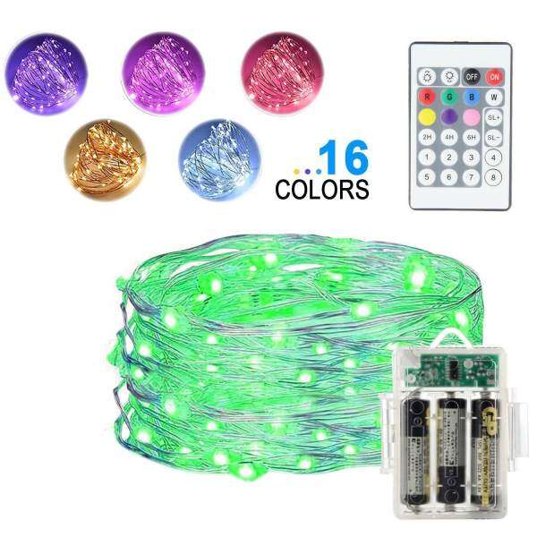 Teekeer Led String Lights 5m 16ft 50 Leds Fairy Battery Teekeer Led String Lights 5m 16ft 50 Leds Fairy Battery Operated Waterproof 16 Colors Outdoor With Remote