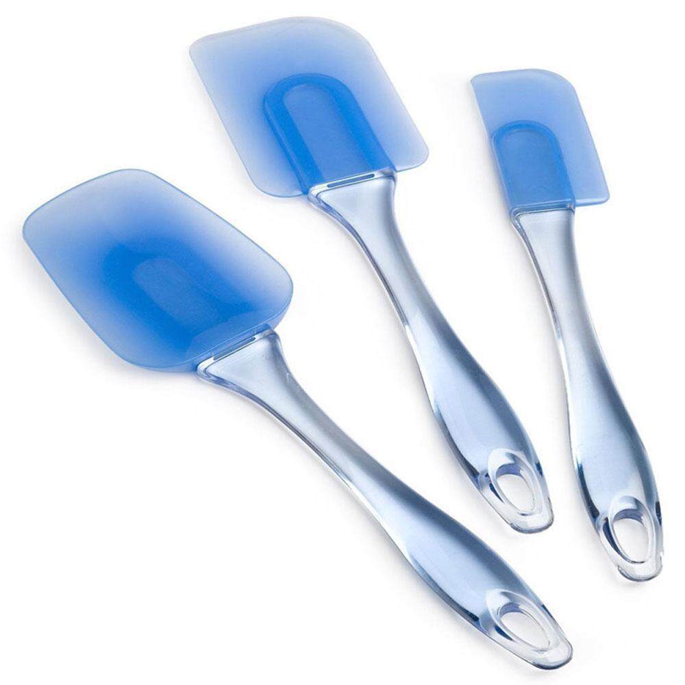 Womdee ไม้พายซิลิโคนชุด 3 ชิ้น, ทนความร้อน Spatulas, Non - Stick ไม้พายยางพร้อมแกนเหล็กสเตนเลส - INTL