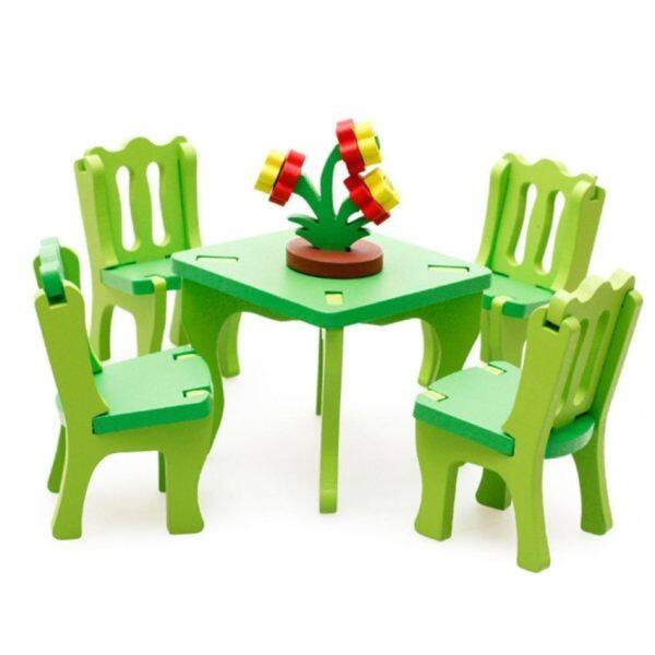 Wooden Blocks Dining Room Set For Children