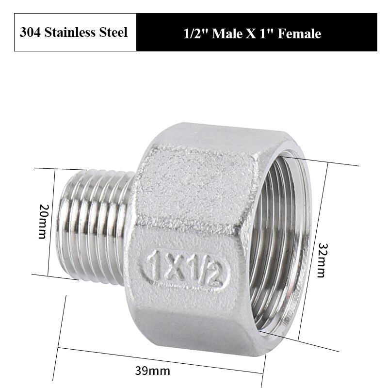 Stainless Steel Male To Female Pipe Connector Hexagonal Fittings