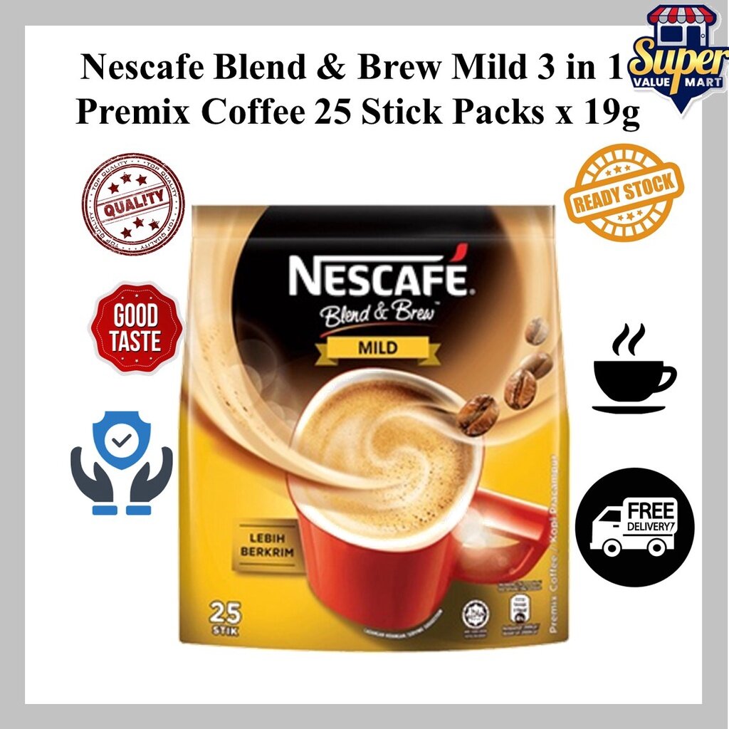 Nescafe Blend Brew Mild In Premix Coffee Stick Packs X G