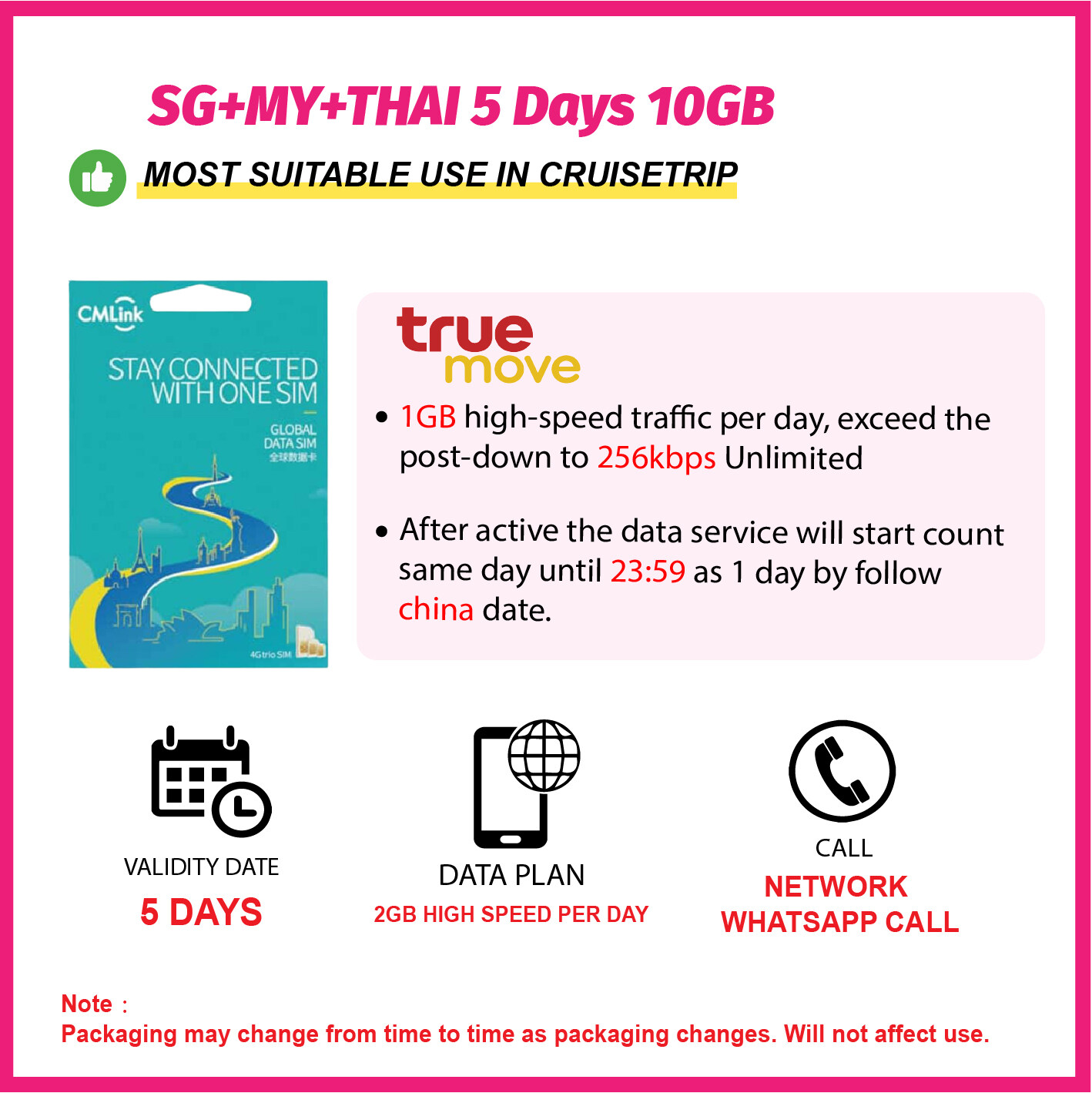 Thailand Sim Card Truemove Ais Dtac Cmlink G G High