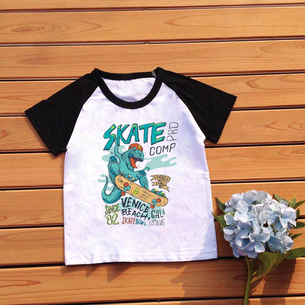 KATATA เด็ก Bady เด็กการ์ตูนสไตล์ร้อนรูปแบบไดโนเสาร์เสื้อยืดเสื้อเชิ้ตต่ำสุด KATATA เด็ก Bady เด็กการ์ตูนสไตล์ร้อนรูปแบบไดโนเสาร์เสื้อยืดเสื้อเชิ้ตต่ำสุด