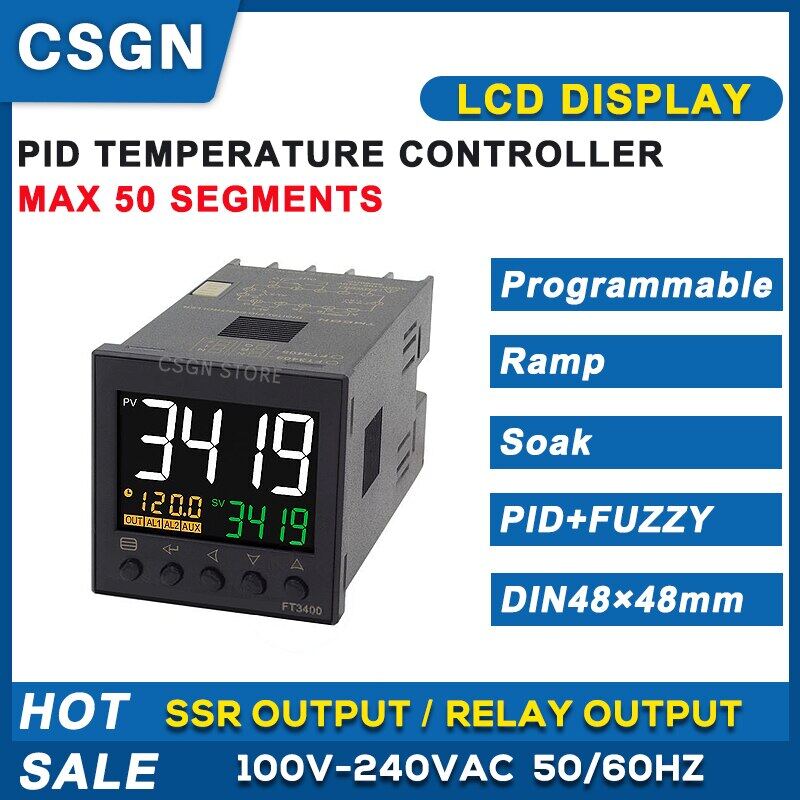 Kiln Furnace Oven Pid Temperature Controller Max 50 Segments