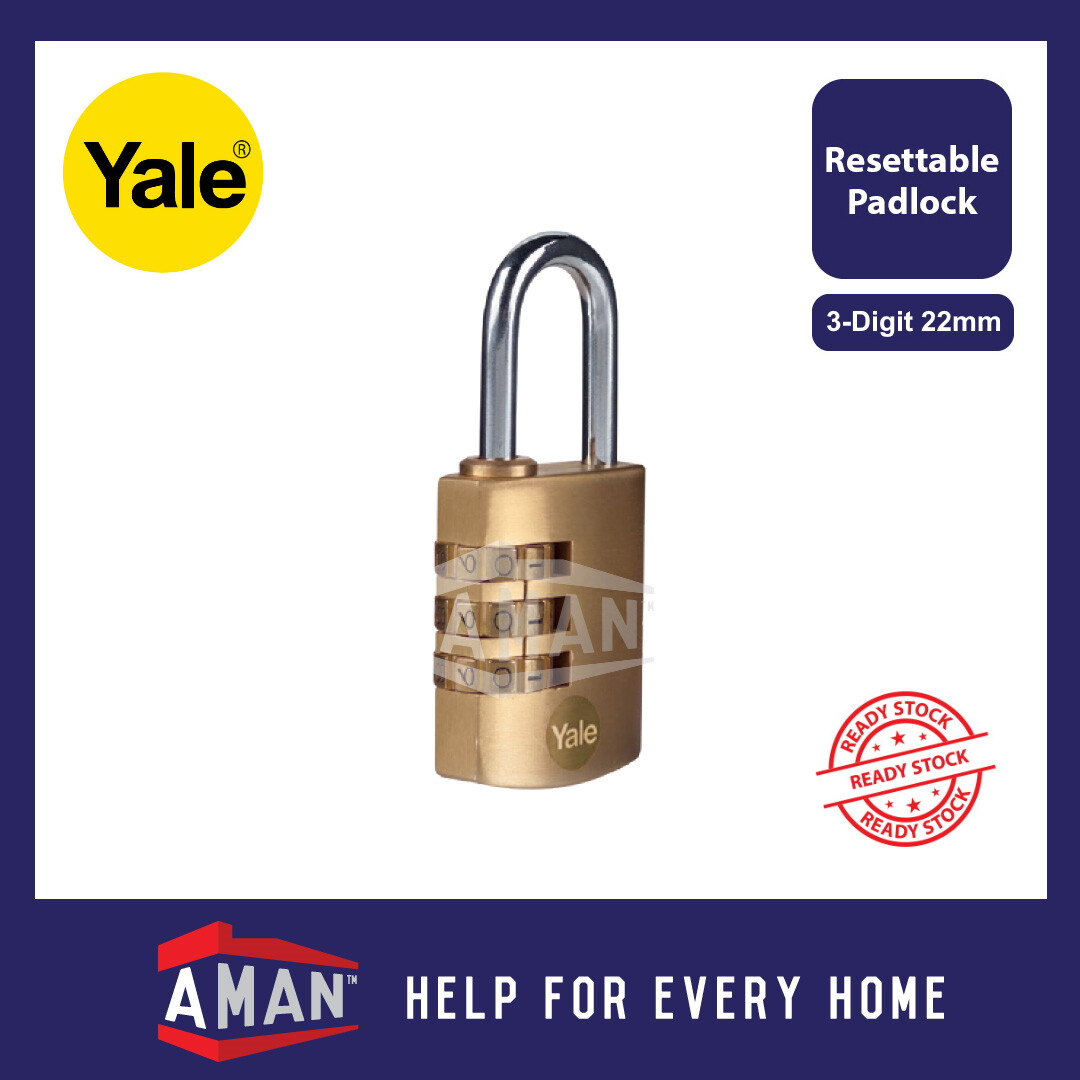 YALE 22mm 40mm 3 Digit 4 Digit Solid Brass Resettable Padlock Luggage