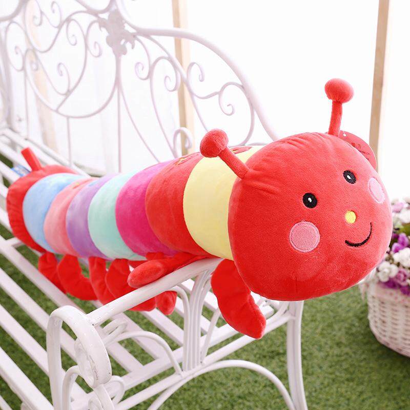 90 Cm Tujuh Warna-warni Lavender Caterpillar Gambar Indah Rag Doll Tidur Sofa Bantal Hadiah Mainan Figurine (Berwarna Merah dan Gaya Umum, tidak Di Dalam dan)-Internasional