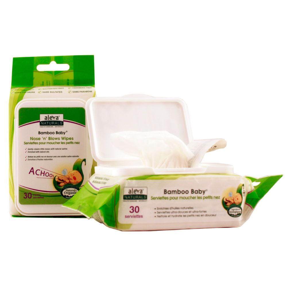 ALEVA NATURALS BAMBOO BABY NOSE N BLOWS WIPES 30PK