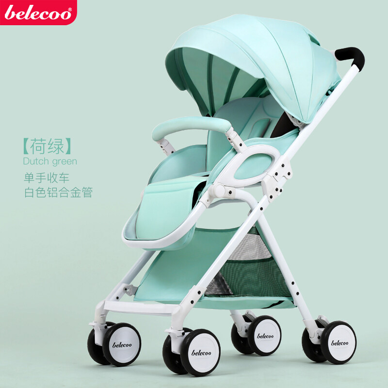 Belecoo Baby Stroller Can Sit and Lie Light Folding Shock Absorber(White Aluminum Tube) 0-3 years old - intl Singapore