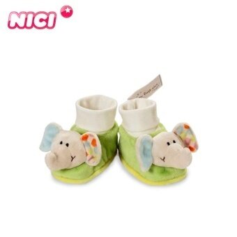 Jerman NICI Singa Vokalisasi Bayi Sepatu Lucu Gajah Hijau Gaya Boneka Sepatu Bayi Mewah Hangat-Internasional