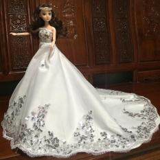 Cantik Berpayet Pernikahan Gaun Pengantin Gaun Putri Pesta Malam Gaun Perlengkapan Pakaian Boneka untuk 12