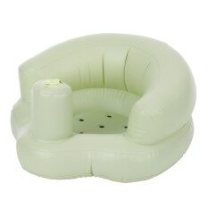 Inflatable Baby Chair Portable Kids Sofa Safety Training seat Pushchair for Playing Bathing Floor Beach Poolside PVC Green
