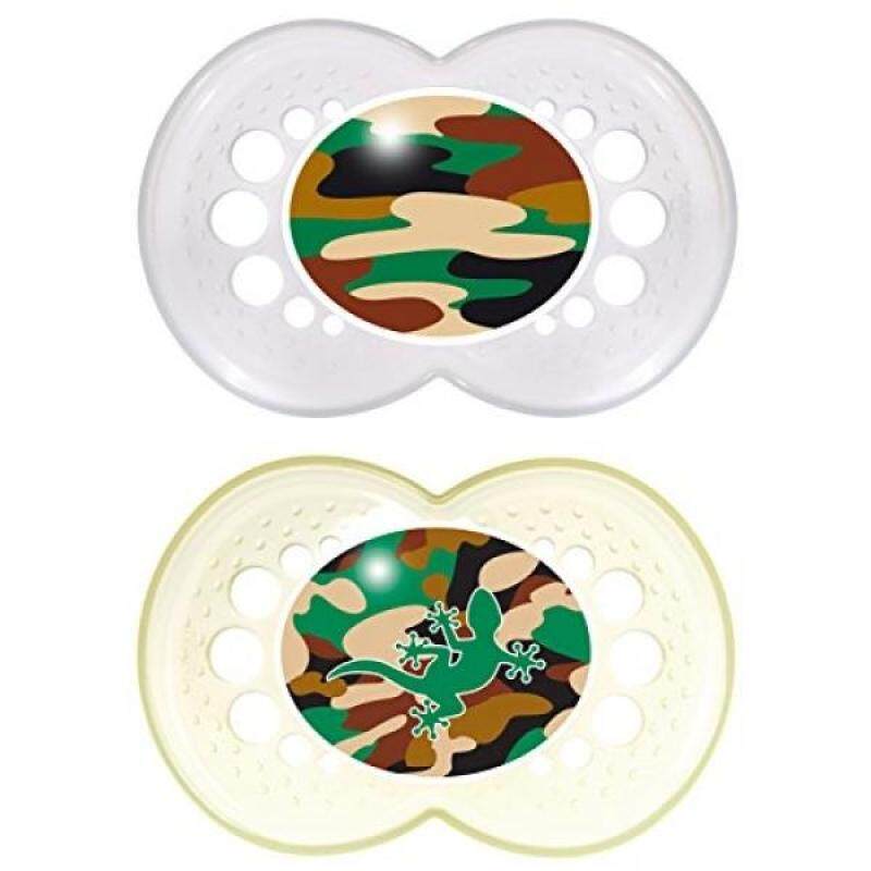 MAM Camo Orthodontic Pacifier, Unisex, 16+ Months, 2-Count - intl Singapore