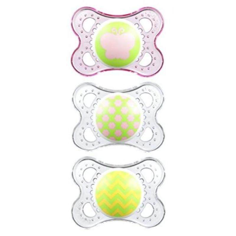 MAM Clear 3 Piece Orthodontic Pacifier, Girls, 0-6 Months - intl Singapore