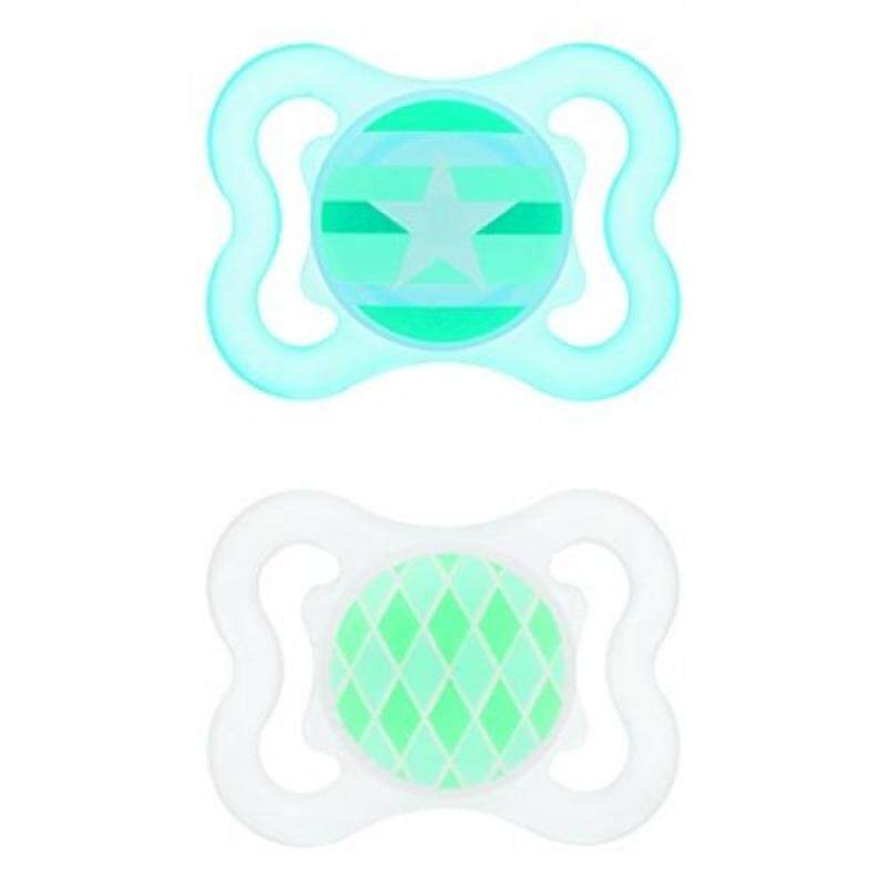 MAM Mini-Air Orthodontic Pacifier, Boy, 0-6 Months, 2-Count - intl Singapore