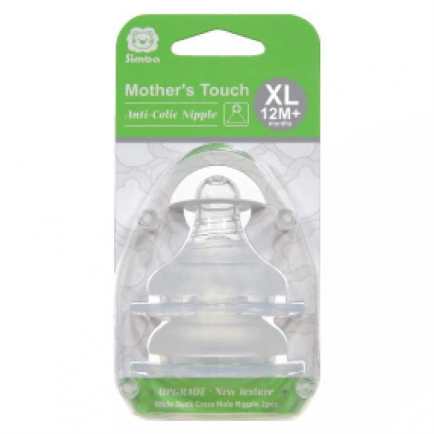 SIMBA WIDE NECK CROSS HOLE XL - 2 PCS Mother's Toch Anti- Colic Nipple