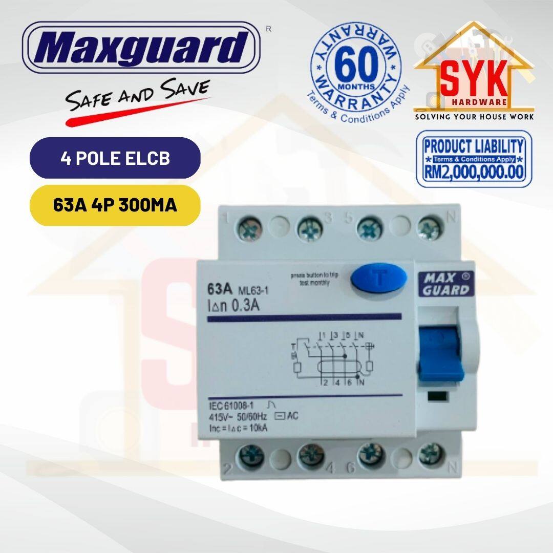 SYK Maxguard Residual Current Operated Circuit Breakers ELCB RCCB 2