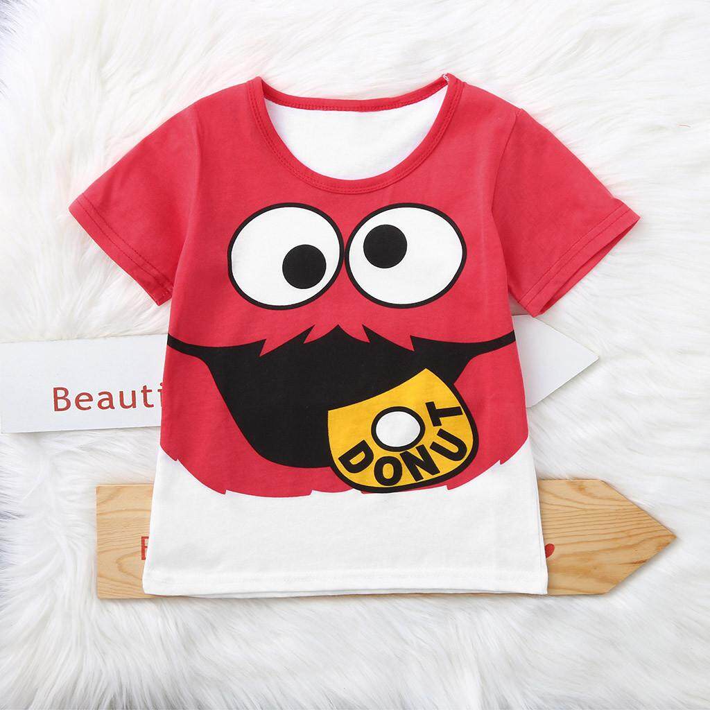 เด็กวัยหัดเดินเด็กชายแรกเกิดสาวการ์ตูนพิมพ์ Sesame Street เสื้อ TEE TOP Undershirt เด็กวัยหัดเดินเด็กชายแรกเกิดสาวการ์ตูนพิมพ์ Sesame Street เสื้อ TEE TOP Undershirt