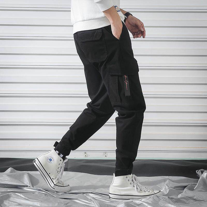 แฟชั่นผู้ชาย Cargo กางเกงเกาหลีกางเกงฮาเร็มผู้ชายพร้อม Pocketed เด็กออกแบบลำลองเรียวชุดชั้นในและกีฬาขนาดเล็กเปิดขากางเกง แฟชั่นผู้ชาย Cargo กางเกงเกาหลีกางเกงฮาเร็มผู้ชายพร้อม Pocketed เด็กออกแบบลำลองเรียวชุดชั้นในและกีฬาขนาดเล็กเปิดขากางเกง