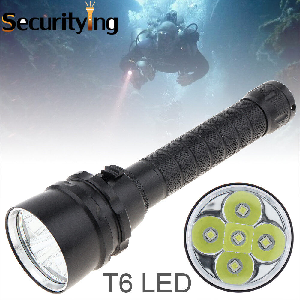 SecurityIng 9000 Lumens Professional Scuba Diving Flashlight 5 XM T6