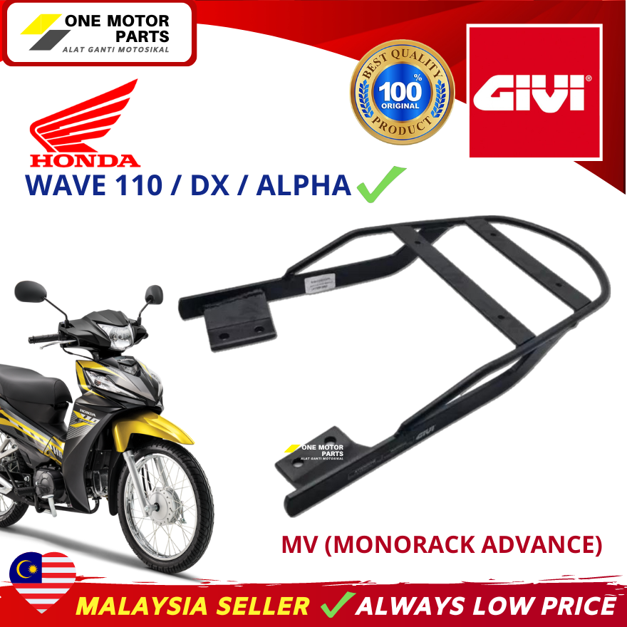 Honda Wave DX Wave Alpha Givi Advance Monorack MV Besi Kotak Belakang