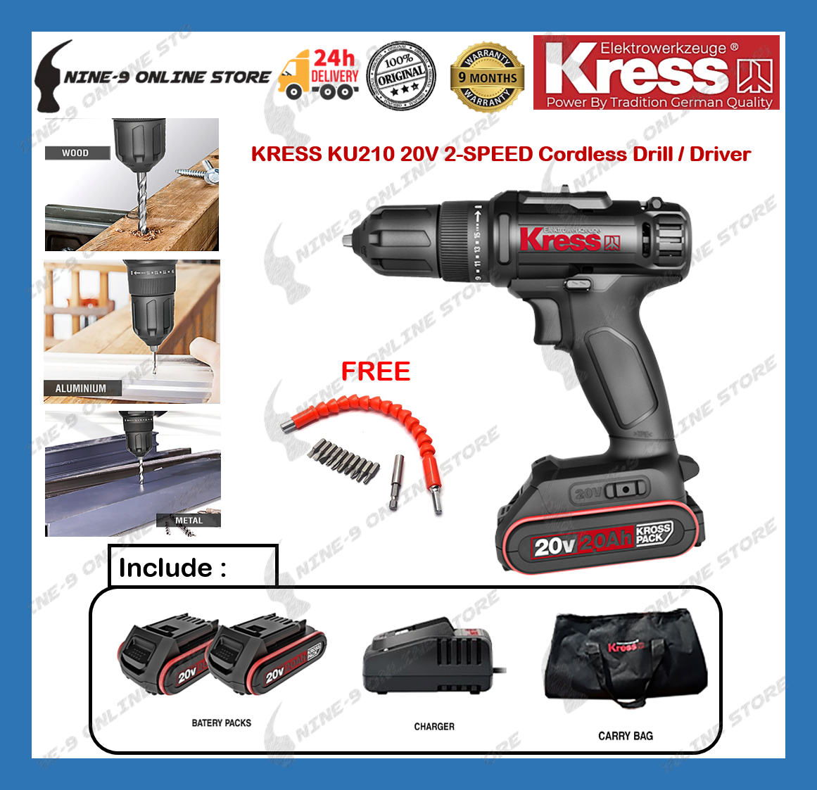 Kress Ku V Speed Cordless Drill Driver Lazada