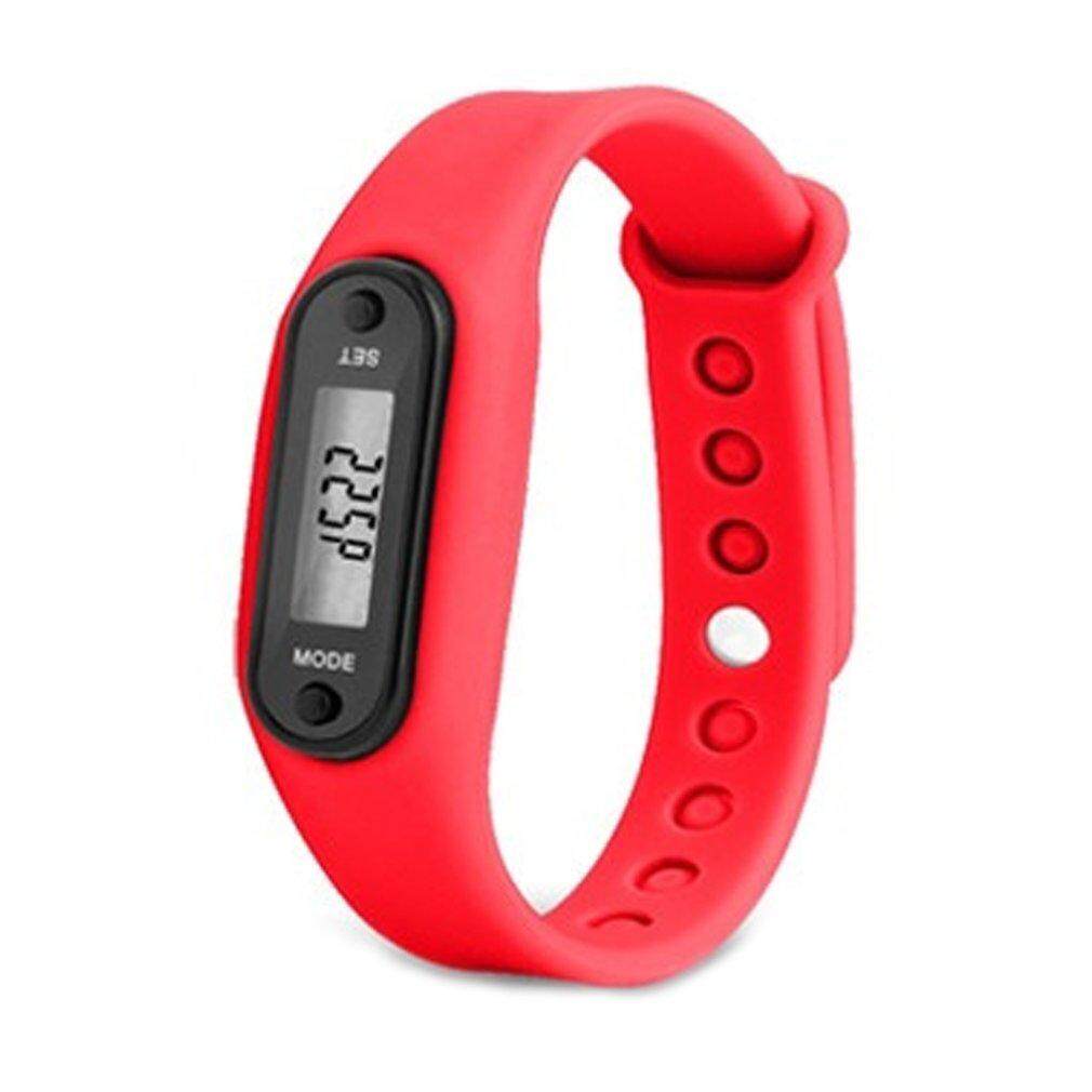 Crazy ขายผู้ชายผู้หญิง Step นาฬิกาข้อมือเครื่องนับแคลอรี่จำนวนก้าวดิจิตอล LCD สายรัดข้อมือ