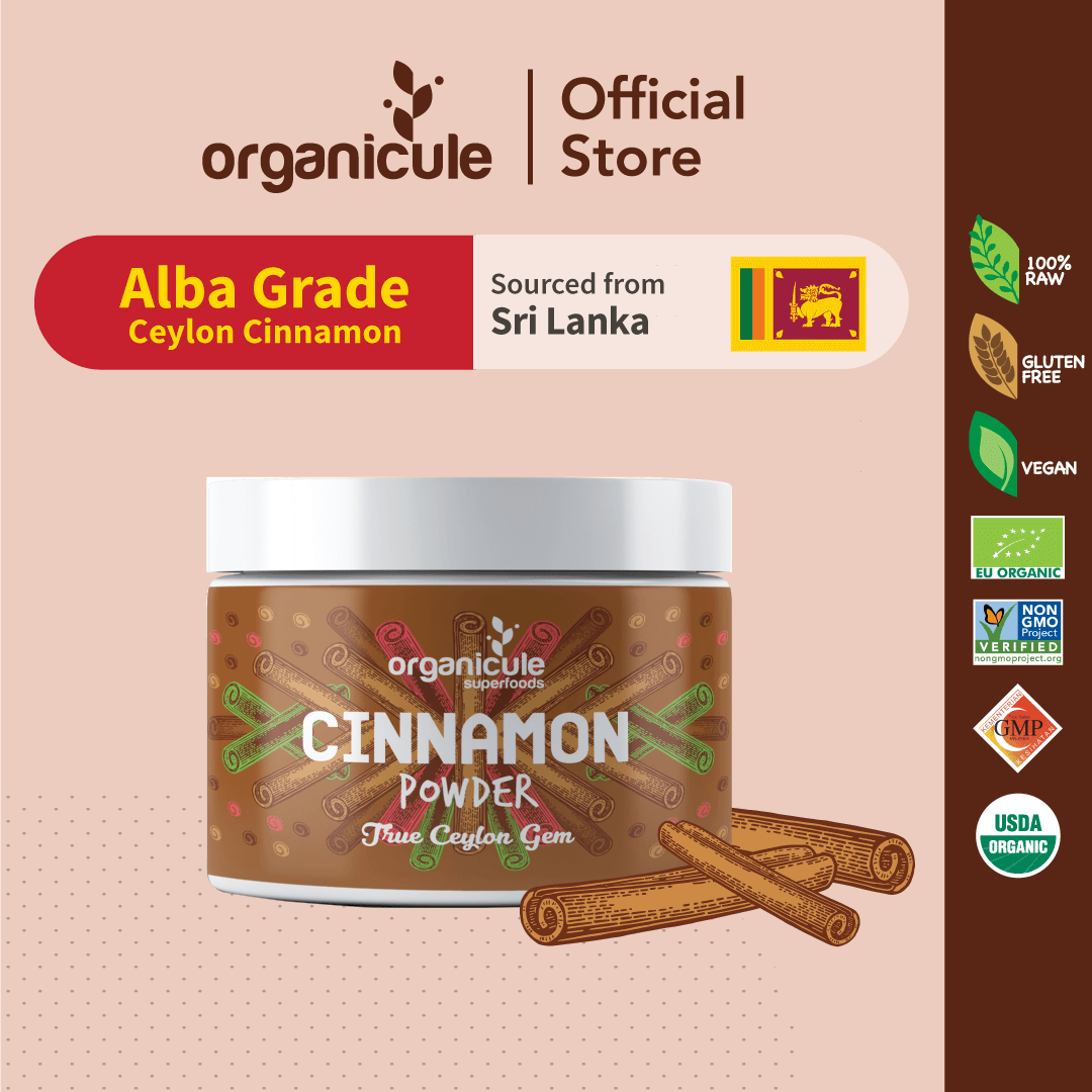 Organicule Ceylon Cinnamon Powder 100g Natural Grade Alba Ceylon